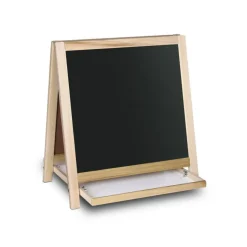 Flipside Products 19.5" x 18" Tabletop Magnetic Chalkboard/Dry Erase Easel, Group Activities, Easel For Kids, Double-Sided