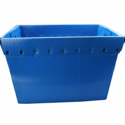 Flipside Products 18.25" x 13.25" x 11.6" Plastic Storage Postal Tote, Metal Reinforced Rim, Corrugated, Container Mail - 4 Pack