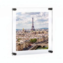 Floating Acrylic Wall Frame with Silver Stand Off Caps: 16