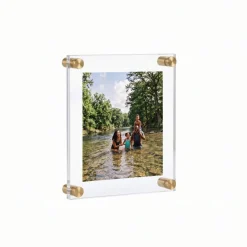 Floating Acrylic Wall Frame with Silver Stand Off Caps: 8