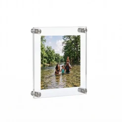 Floating Acrylic Wall Frame with Silver Stand Off Caps: 8