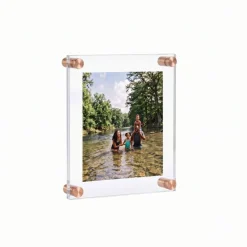 Floating Acrylic Wall Frame with Silver Stand Off Caps: 8
