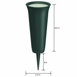 FloraCraft® Eternity™ Green Plastic Cemetery Vase with FloraFōM® Insert