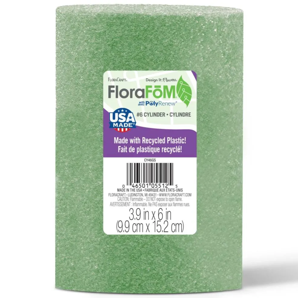 FloraCraft® FloraFōM 4" x 6" Green Foam Cylinder