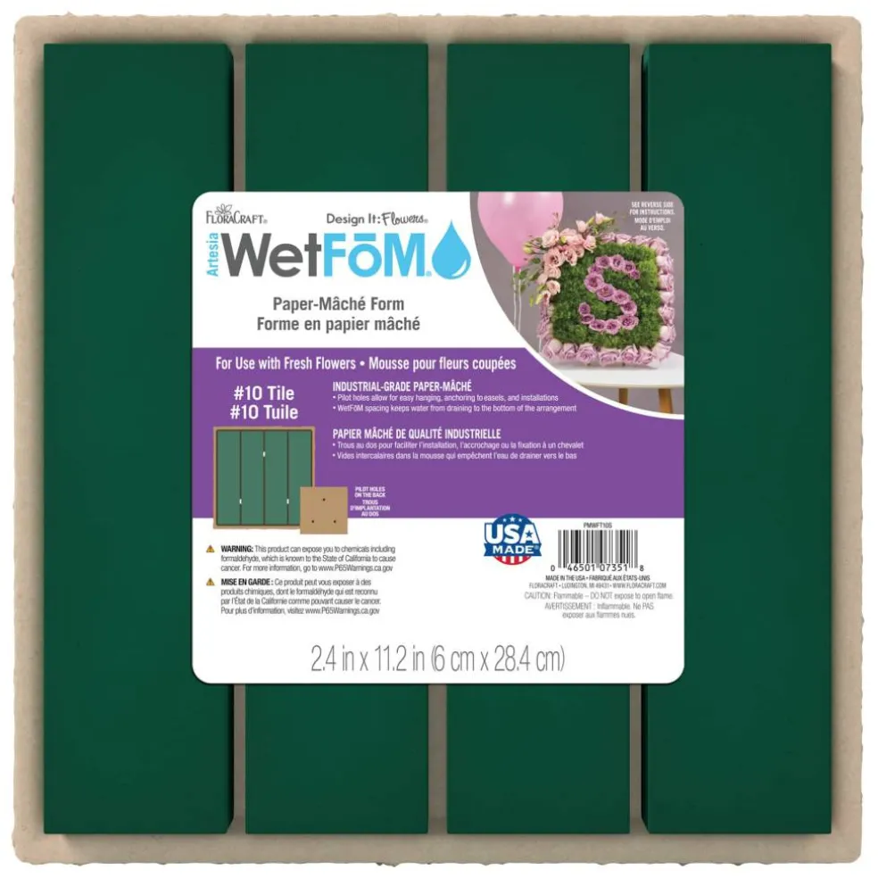 FloraCraft® 11.25" Green Artesia WetFōM® Paper-Mache Tile Form