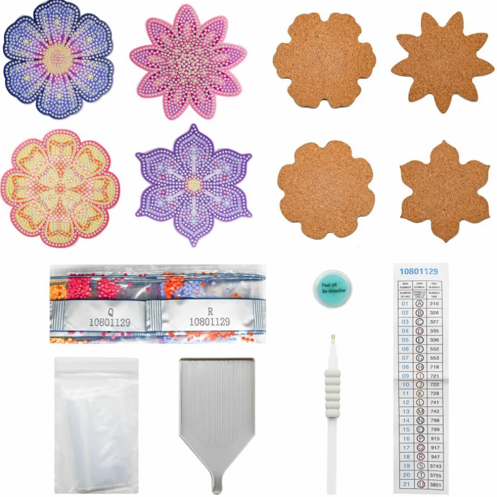 Floral Diamond Art Coaster Kit by Make Market®