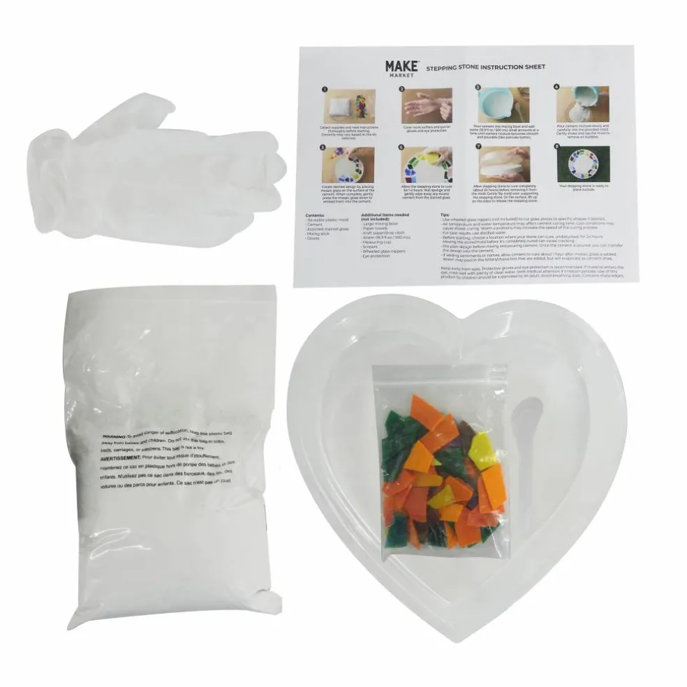 10" Floral Heart Stepping Stone Kit by Make Market®