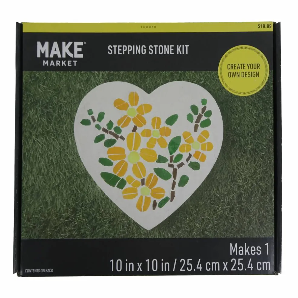 10" Floral Heart Stepping Stone Kit by Make Market®
