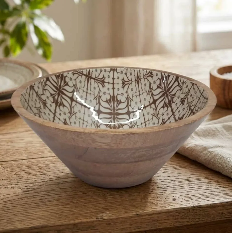 9.6" Floral Mango Wood Bowl by Ashland®