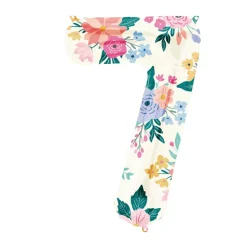 34" Floral Number Foil Balloon
