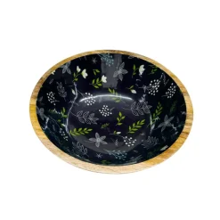 12" Floral Patterned Wood Bowl by Ashland®