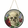 8" Floral Skull Round Wood Plaque Diamond Art Kit by Make Market®