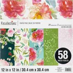 Florals Paper Pad by Recollections™, 12" x 12"