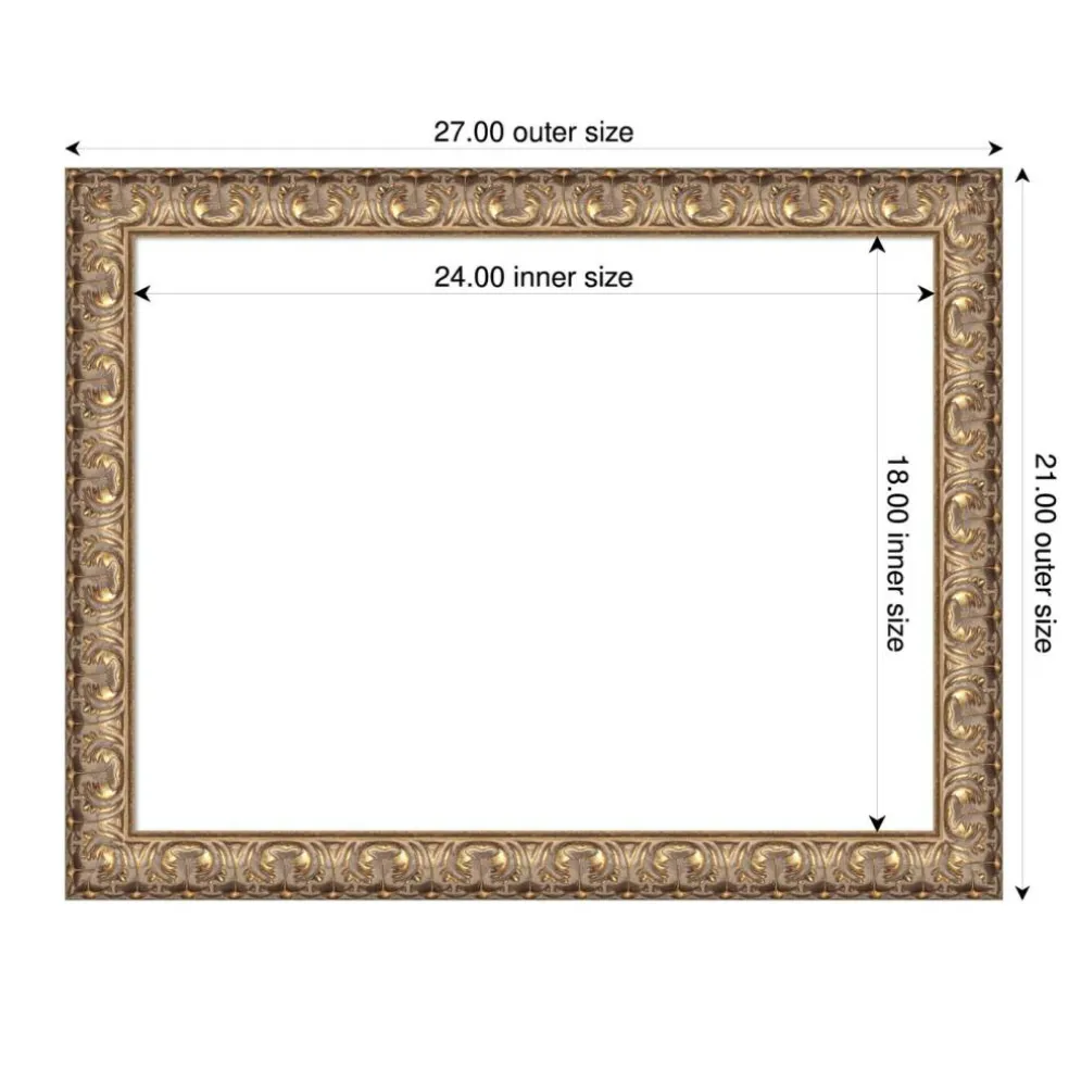 Florentine Gold Framed Dry Erase Magnetic Board