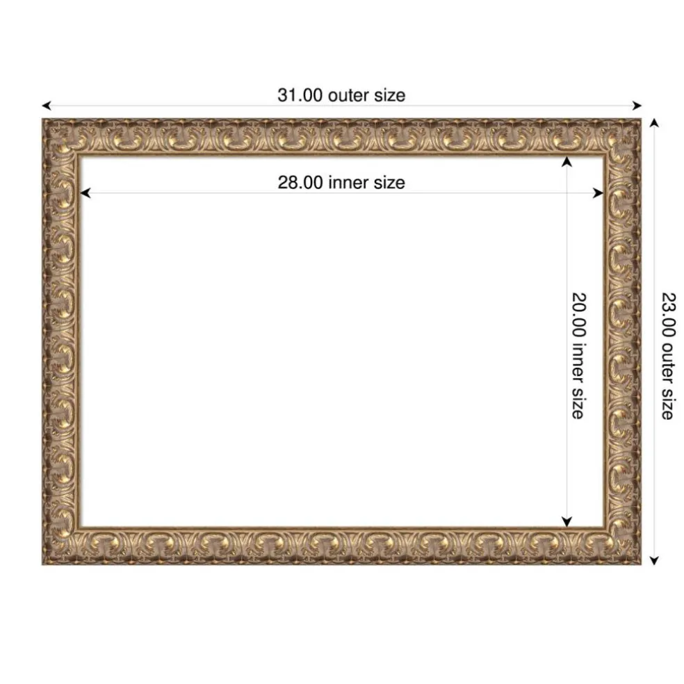 Florentine Gold Framed Dry Erase Magnetic Board