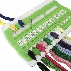 Floss Organizer Embroidery Kit Cross Stitch Tool, 30 Positions Thread Organizers, Plastic & Foam, Green
