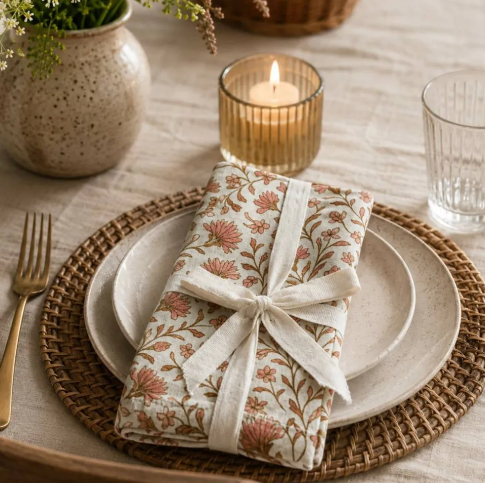Flower Cotton Napkins, 4ct. by Celebrate It™