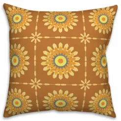 Flower Medallion Throw Pillow