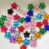 Flower-Shaped Acrylic Gemstones, 21mm Assorted Crystal-Look Colors, 4 oz Craft Embellishments