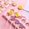 Flower Shape Silicone Lollipop Mold with 20 Sticks, 1 Piece Candy & Chocolate Craft Mold