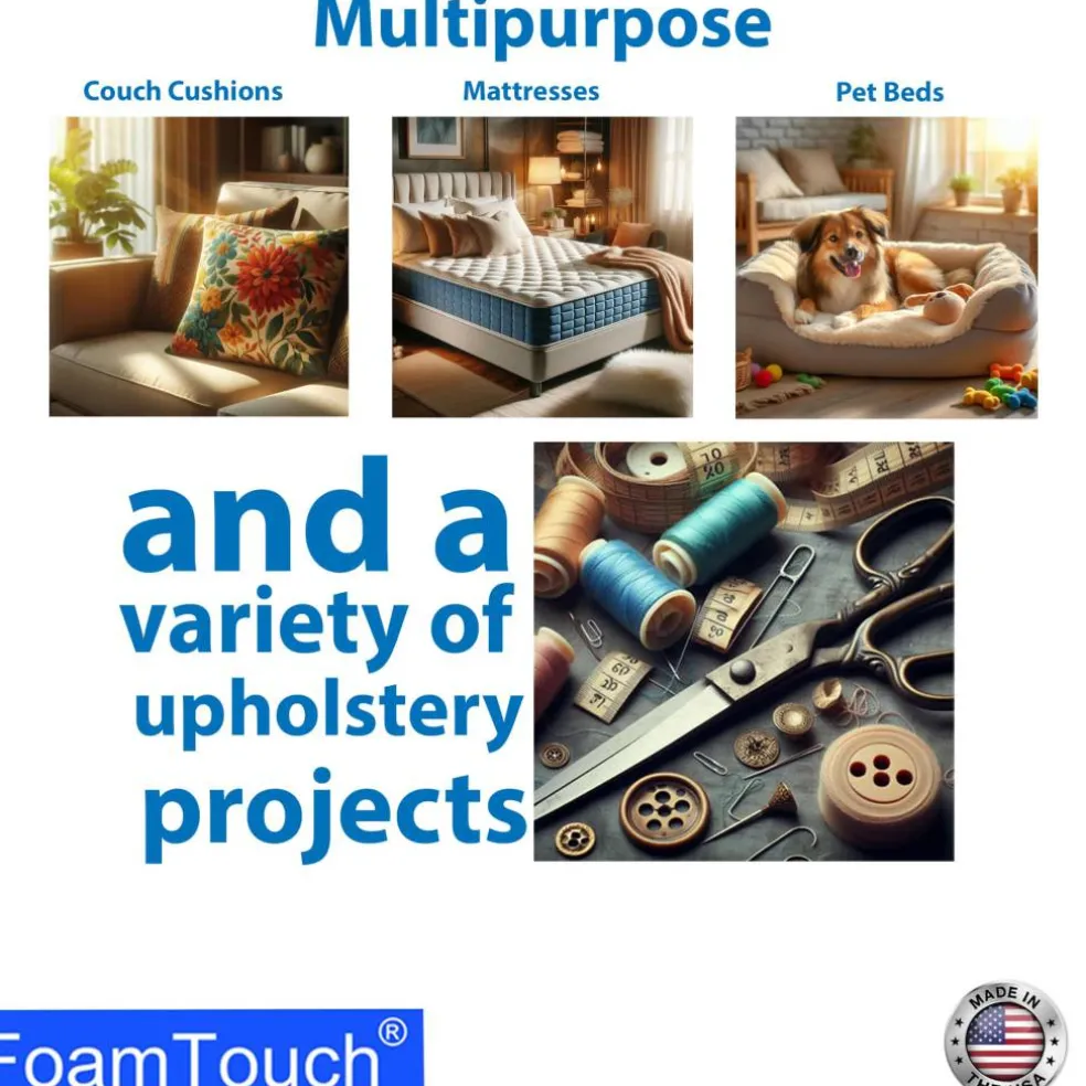 FoamTouch® 1" x 24" x 84" High Density Upholstery Foam
