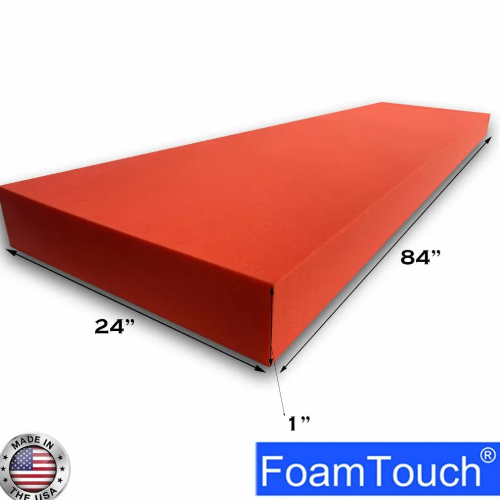 FoamTouch® 1" x 24" x 84" High Density Upholstery Foam