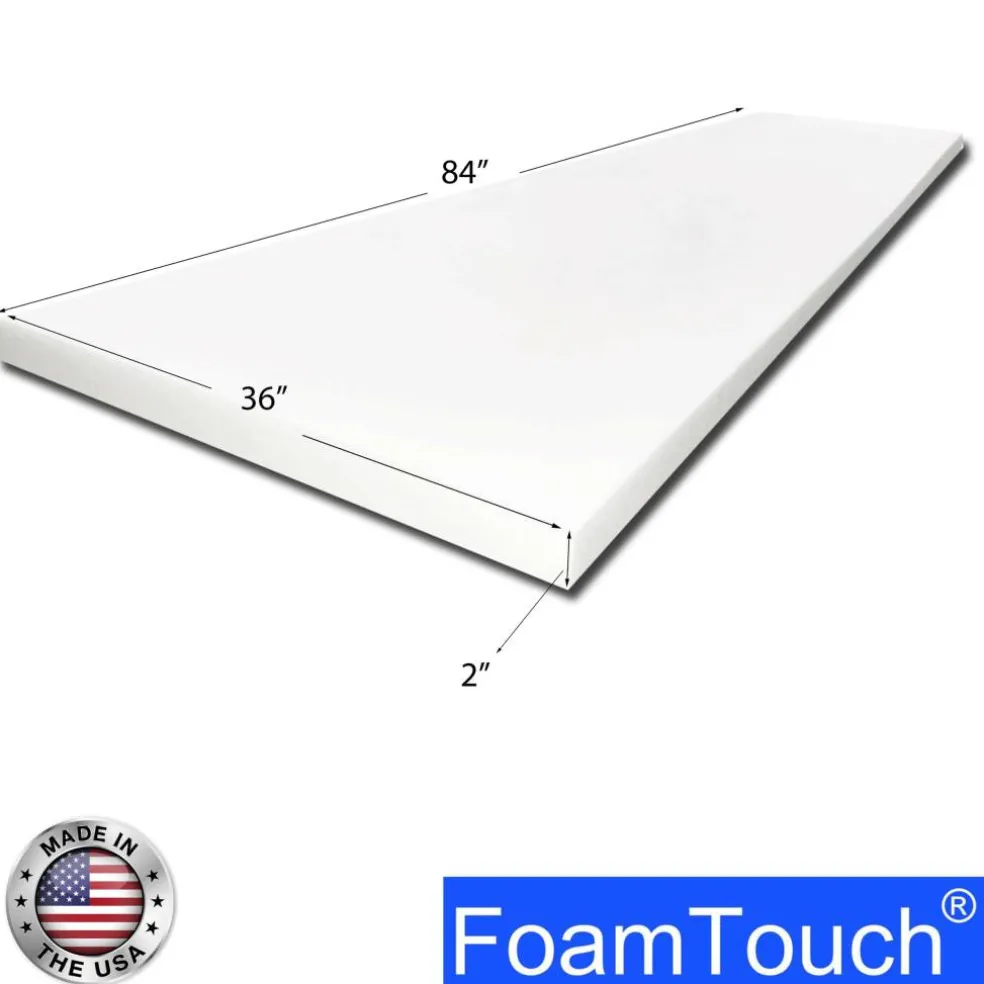 FoamTouch® 2" x 36" x 84" High Density Upholstery Foam