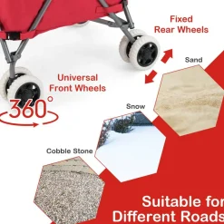 Foldable Grocery Shopping Cart 24 Gallon Heavy Duty Steel Frame