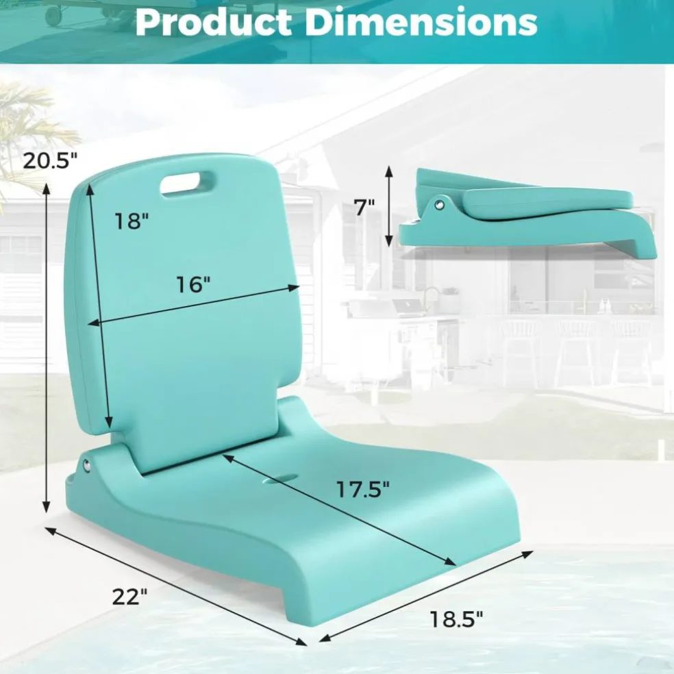 Foldable Poolside Chair Portable PE Ground Seat with Handle