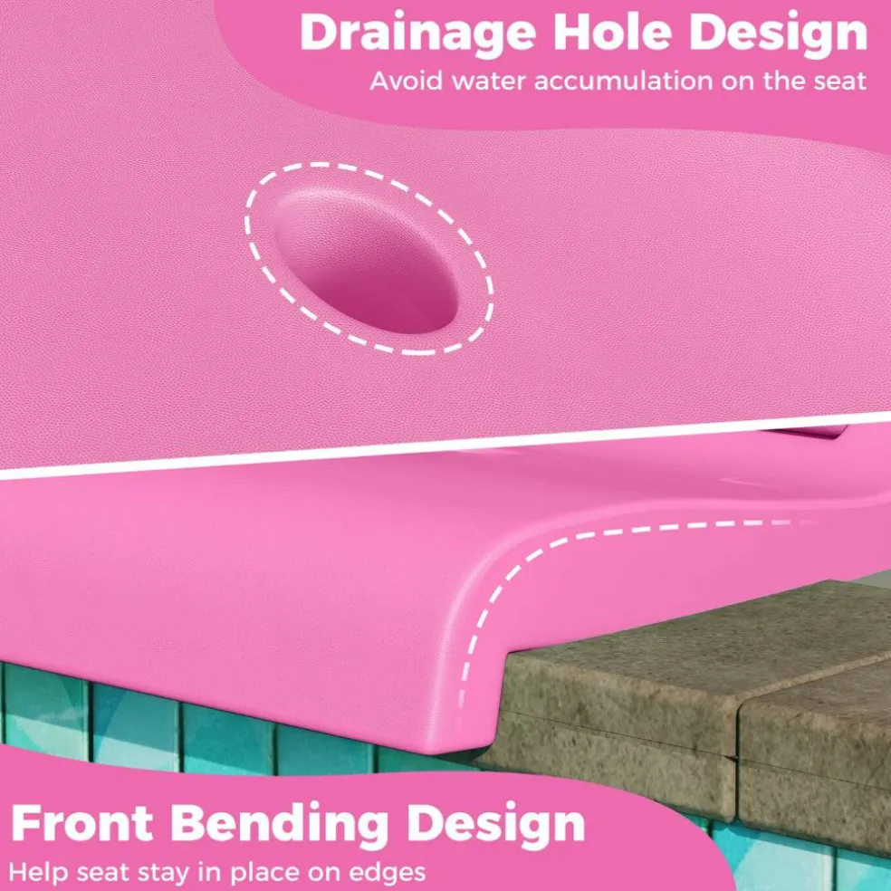 Foldable Poolside Chair Portable PE Ground Seat with Handle