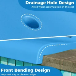 Foldable Poolside Chair Portable PE Ground Seat with Handle