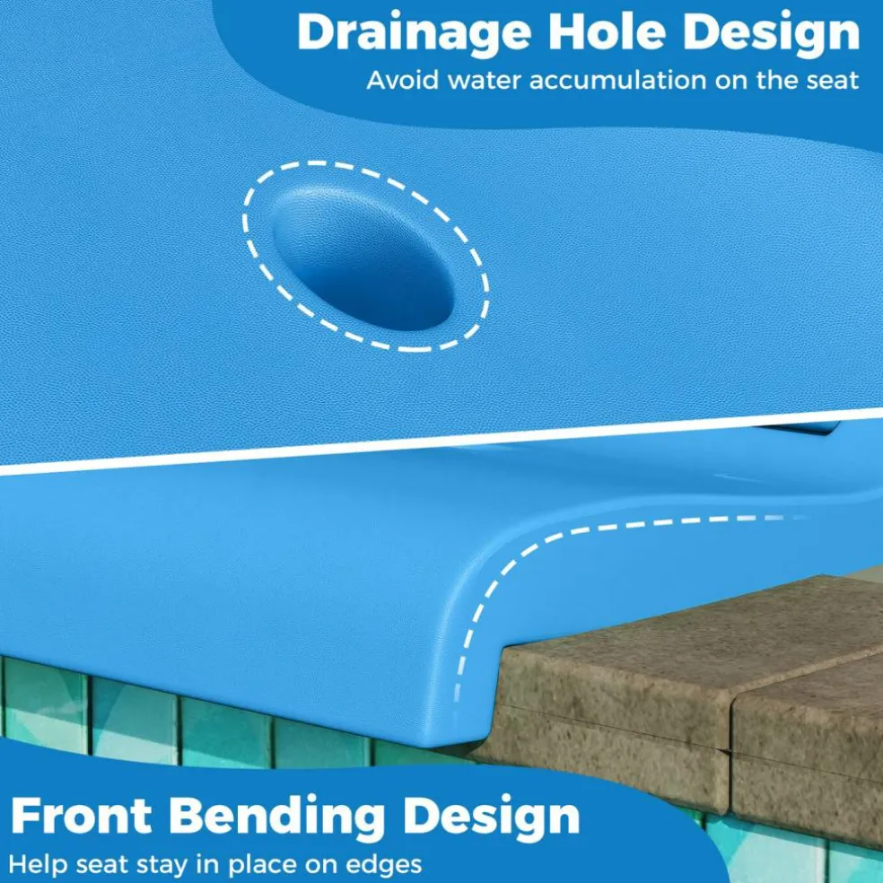 Foldable Poolside Chair Portable PE Ground Seat with Handle