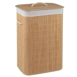 Foldable Wicker Laundry Hamper with Lid, 19 Gal Clothes Basket with Removable Washable Liner, Side Handles for Bedroom and Bathroom Storage