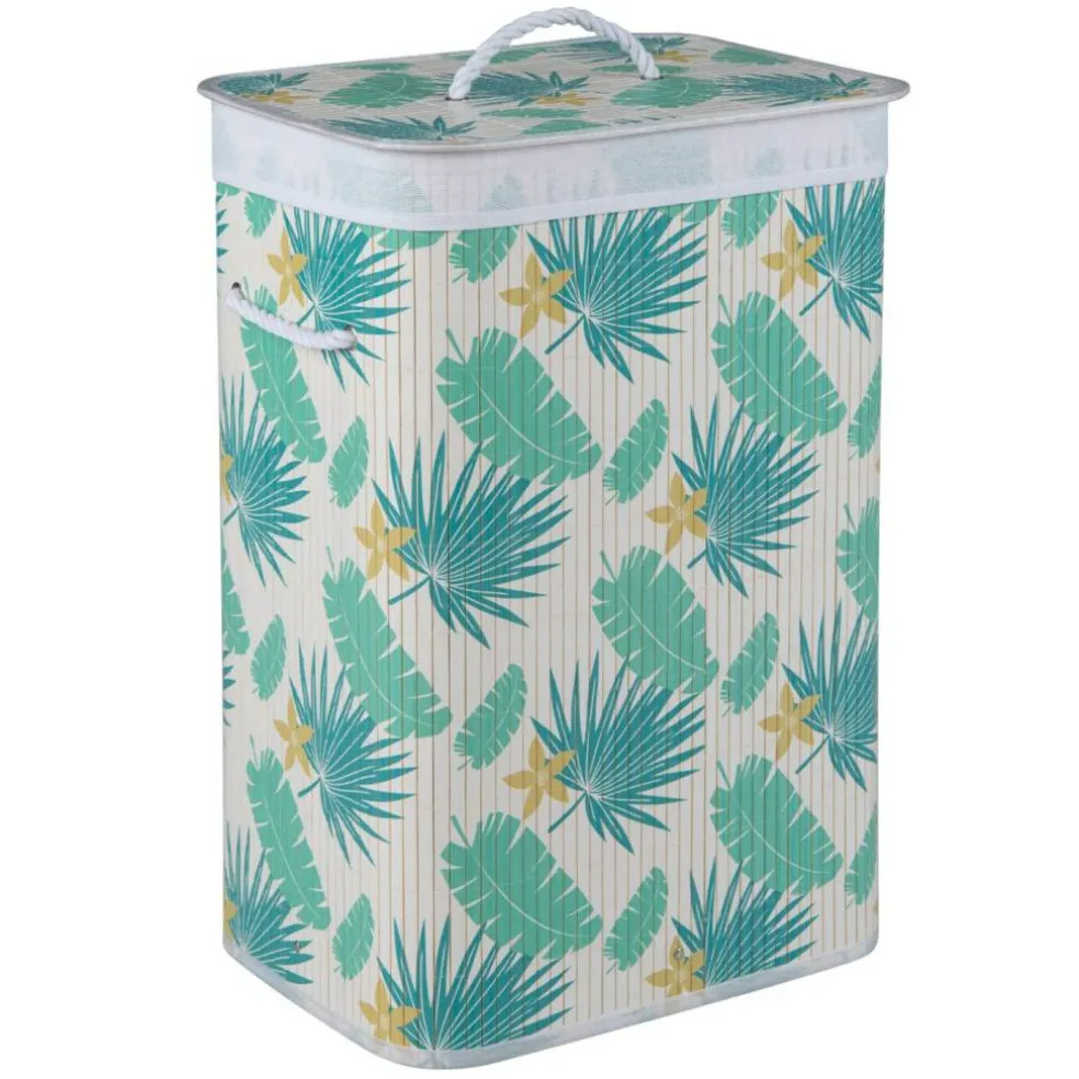 Foldable Wicker Laundry Hamper with Lid, 19 Gal Clothes Basket with Removable Washable Liner, Side Handles for Bedroom and Bathroom Storage