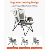 Folding Camping Chair, 3 Reclining Positions, High Back Outdoor Chair with Armrest & Headrest