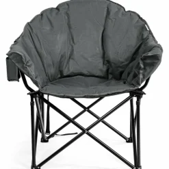 Folding Moon Camping Chair with Padded Seat, Cup Holder and Carrying Bag