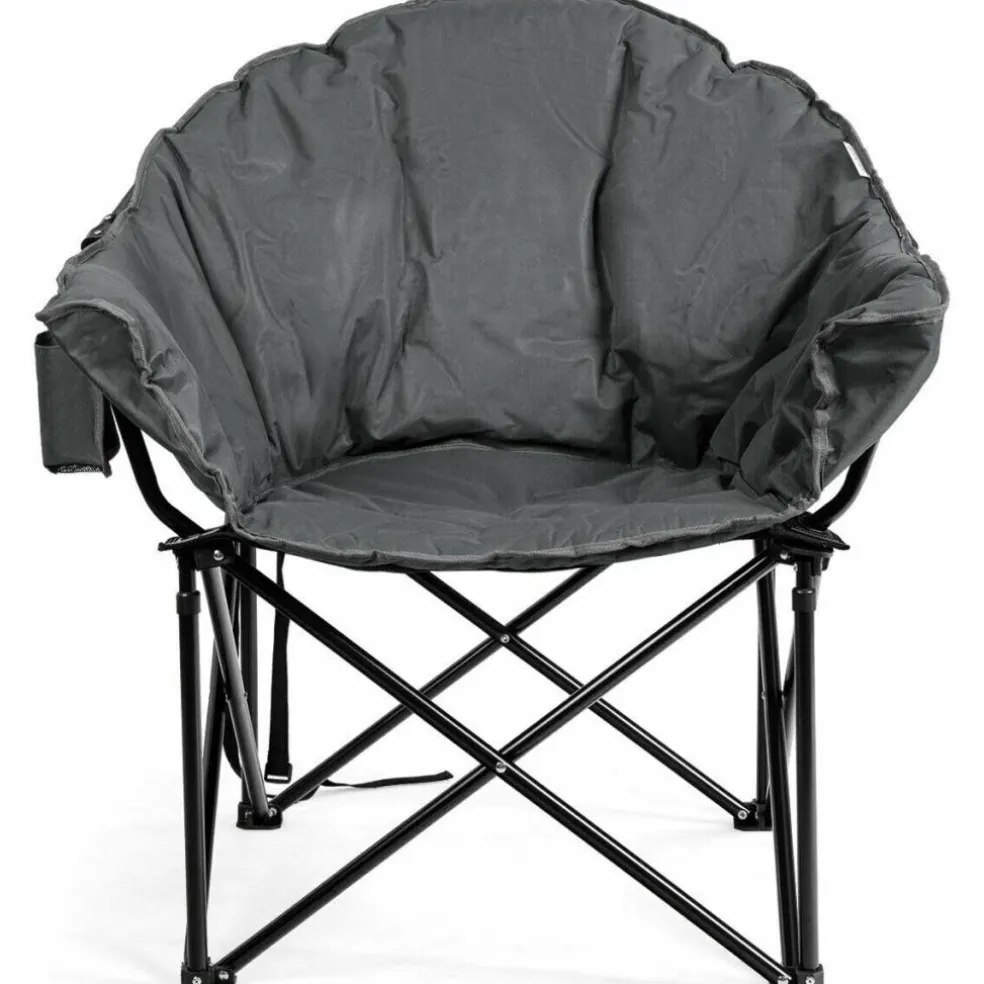 Folding Moon Camping Chair with Padded Seat, Cup Holder and Carrying Bag