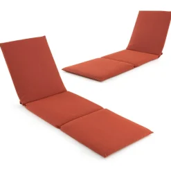 Folding Outdoor Chaise Cushion Pad with Adjustable Fixing Straps