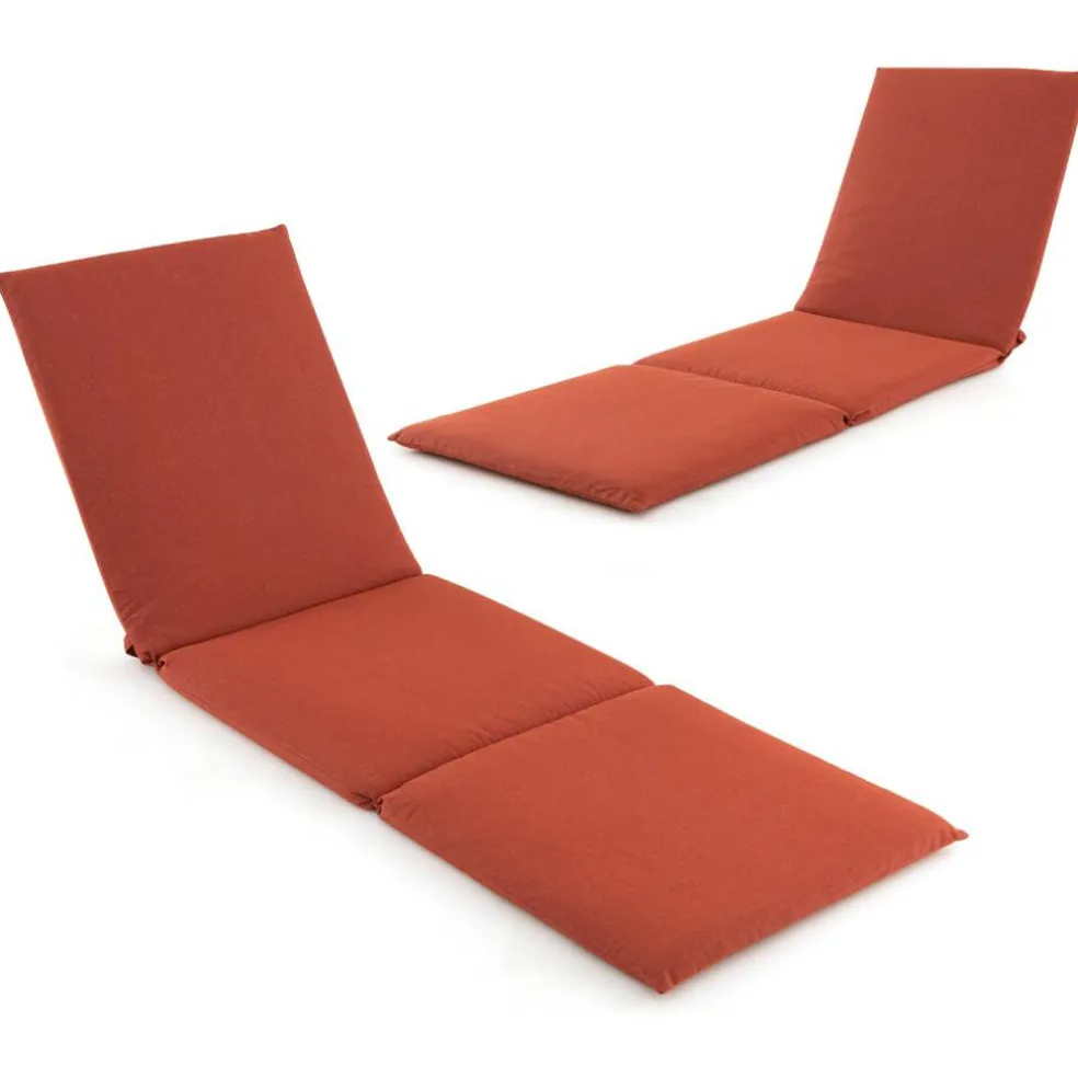 Folding Outdoor Chaise Cushion Pad with Adjustable Fixing Straps