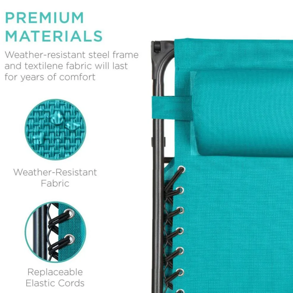 Folding Zero Gravity Lounge Chair with Sun Canopy for Patio
