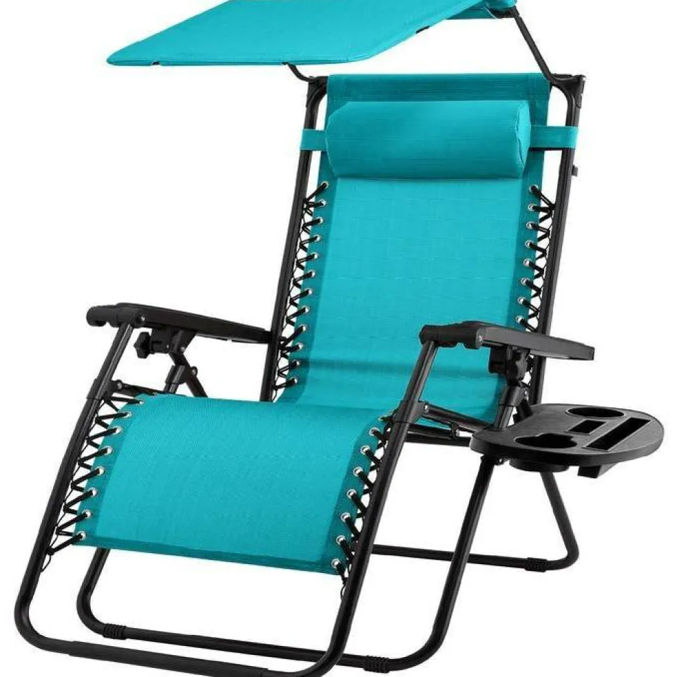Folding Zero Gravity Lounge Chair with Sun Canopy for Patio