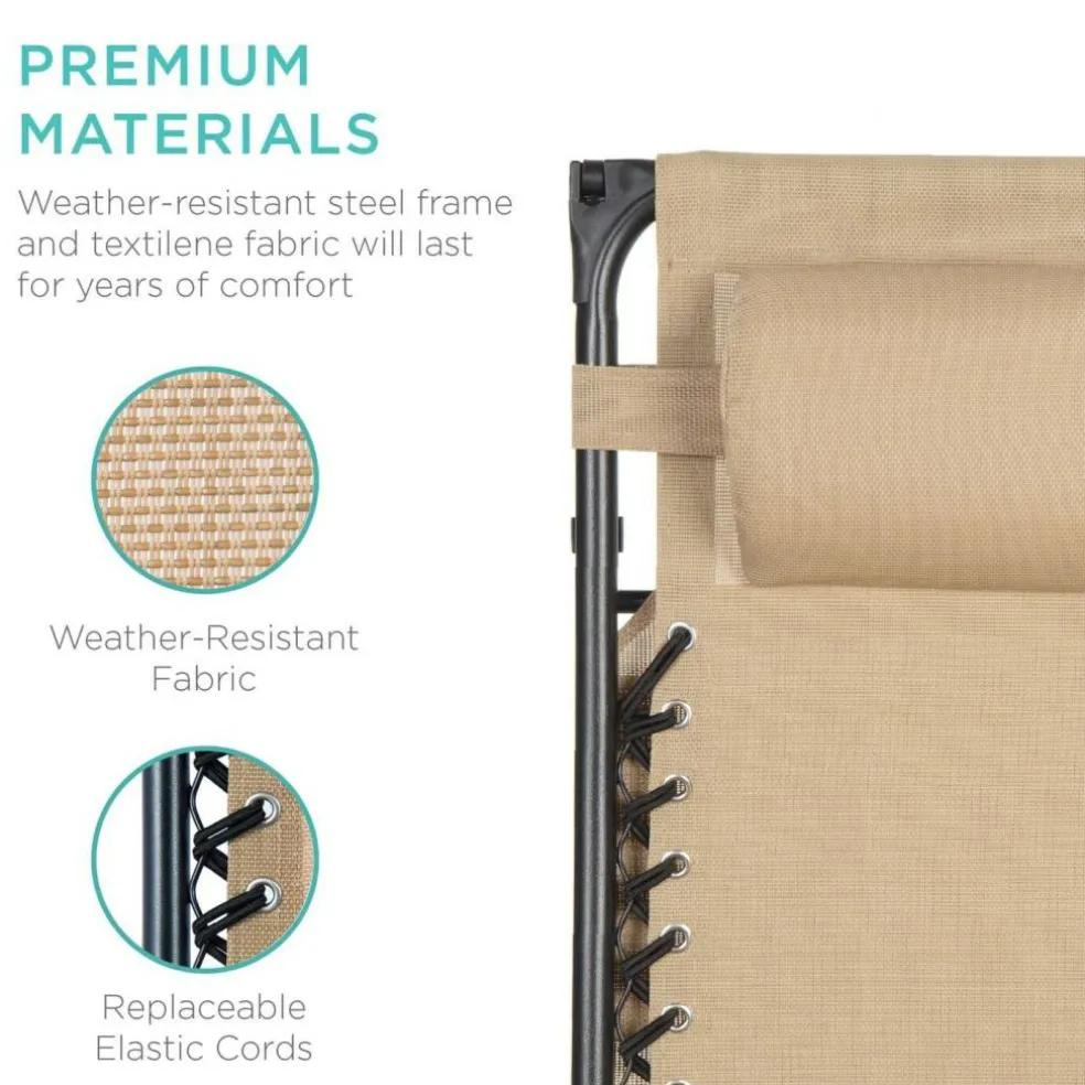Folding Zero Gravity Lounge Chair with Sun Canopy for Patio