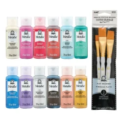 FolkArt® Metallic™ Jewel Tone Paint & Brush Kit