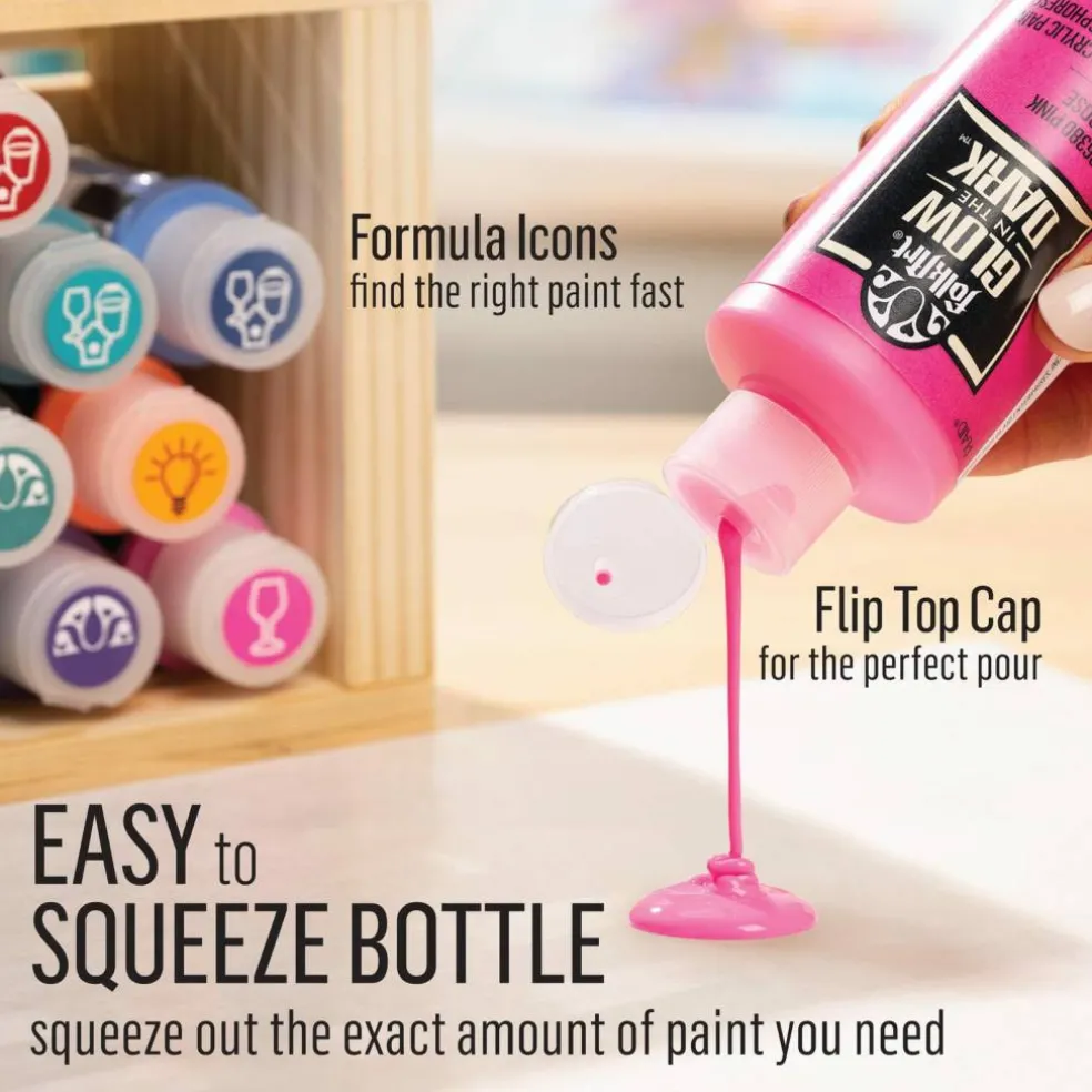 FolkArt® Neons & Glow-in-the-Dark 8 Color Acrylic Paint Set