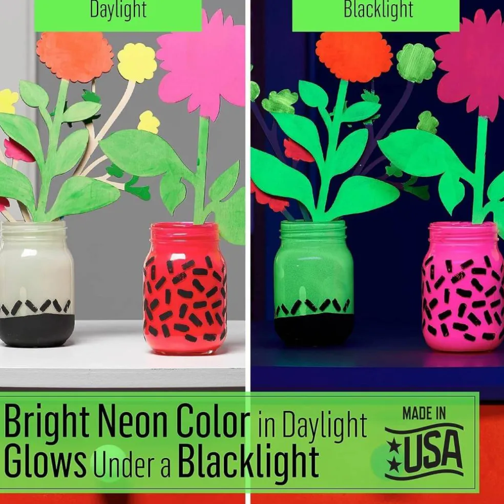 FolkArt® Neons & Glow-in-the-Dark 8 Color Acrylic Paint Set