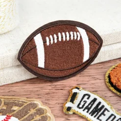 Football Embroidered Iron-On & Adhesive Patch by Make MarketĀ®