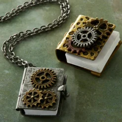 Found Objects™ Oxidized Brass Book Charms By Bead Landing™