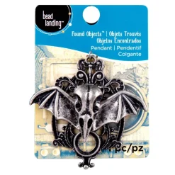 Found Objects™ Oxidized Silver Bat Pendant By Bead Landing™
