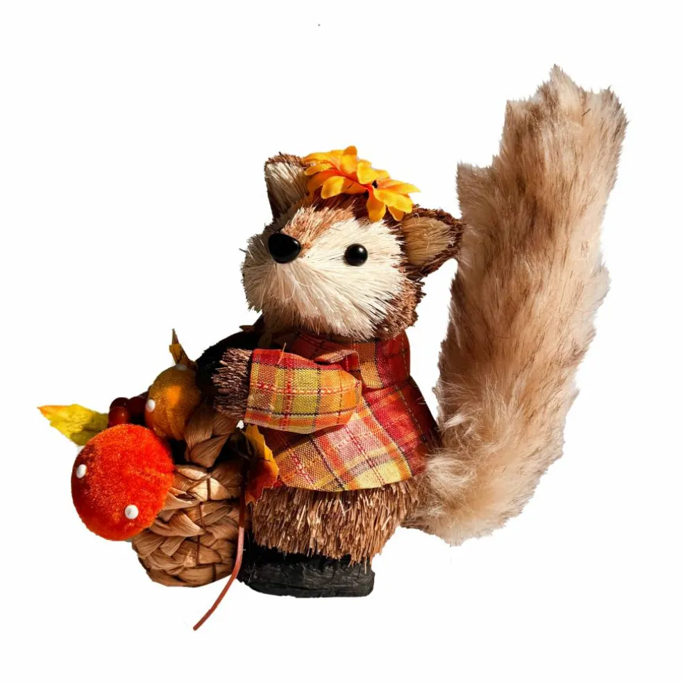 7.5" Fox with Mushroom Basket Decorative Animal by Ashland®