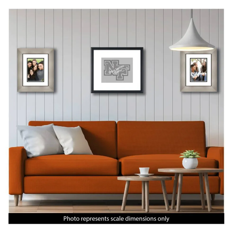 Framerly - 10"w x 8"h Varsity Letter Horizontal Frame - Solid Hardwood Shadowbox in Black Satin Finish with White Matting